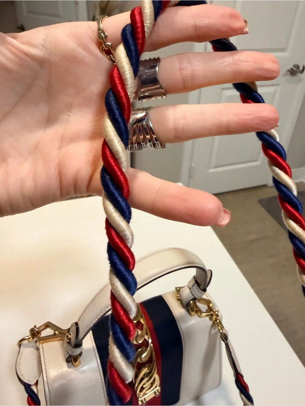 Gucci Sylvie Mini Top Handle Bag with Braided Strap, Dust bag and COA
